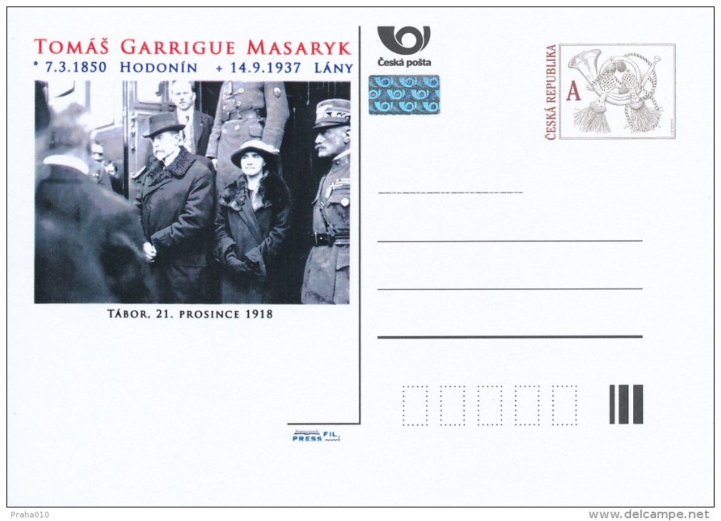 Czech Rep. / Postal Stat. (Pre2012/52) Tomas Garrigue Masaryk (1850-1937) First President Of Czechoslovakia; 75 Years - Guerre Mondiale (Première)