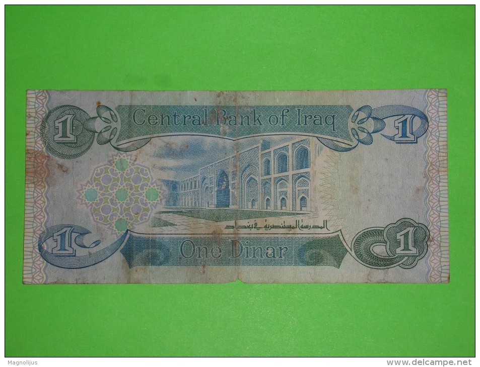 Iraq,one Dinar,1,banknote,paper Money,bill,geld - Iraq