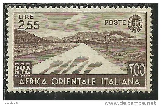 AFRICA ORIENTALE ITALIANA EASTERN ITALIAN AOI 1938 SOGGETTI VARI LIRE 2,55 MNH BEN CENTRATO - Italian Eastern Africa