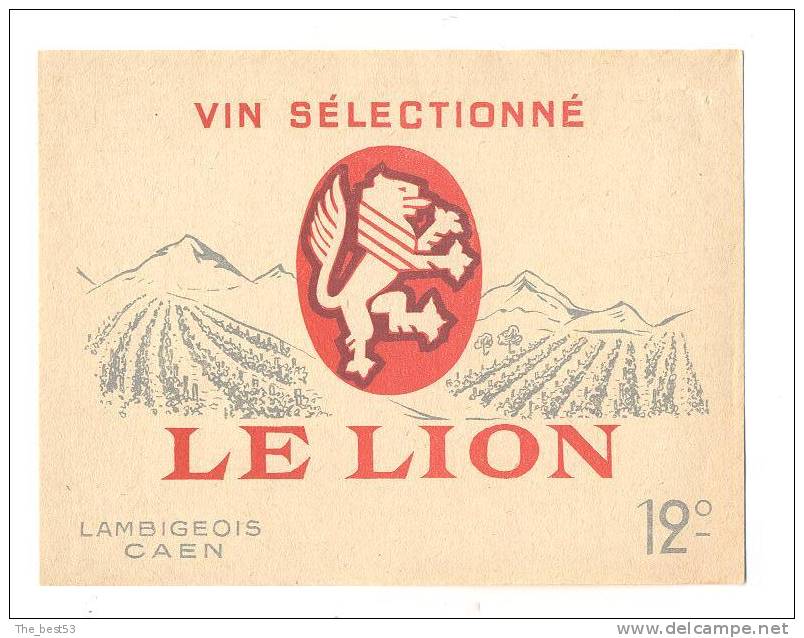 Etiquettes De Vin  Sélectionné   Le Lion  -  Lambigeois  à  Caen  (14) - Löwen