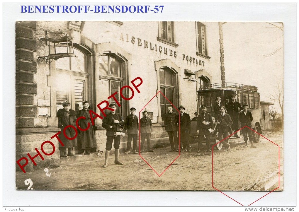 BENESTROFF-BENSDORF-Kaiserliches POSTAMT-Facteurs-Lettre-Feldpost-Camion-Carte Photo Allemande-Guerre14-18-1WK-France-57 - Albestroff