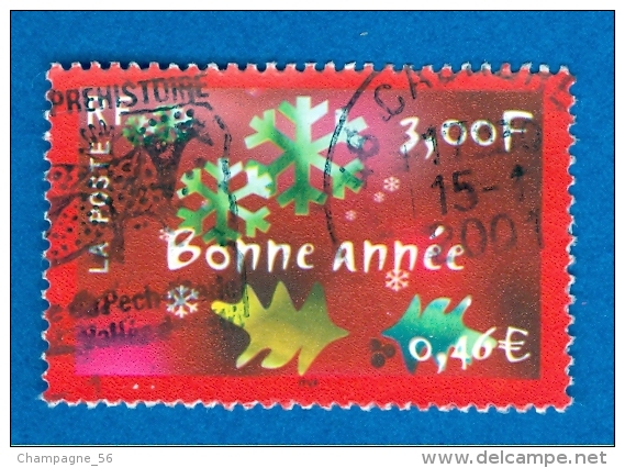 2000  N° 3363  BONNE ANNÉE  OBLITÉRÉ YVERT 0.50 € - Oblitérés