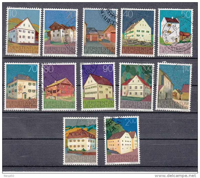 Lichtenstein 1978 Mi Nr 694 - 705  Gebouwen  Compleet - Gebruikt