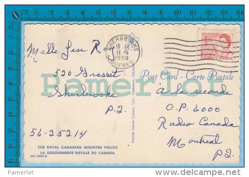 RCMP ( Canadian Mountain Police Cover Sherbrooke P. Quebec Used 1968 ) Postcard  Carte Postale  Recto/verso - Police - Gendarmerie