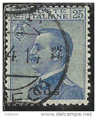 COLONIE ITALIANE EGEO 1912 COO COS SOPRASTAMPATO D´ITALIA ITALY OVERPRINTED CENT. 25 USATO USED OBLITERE´ - Aegean (Coo)