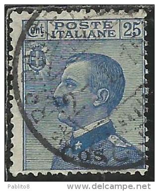 COLONIE ITALIANE EGEO 1912 COO COS SOPRASTAMPATO D´ITALIA ITALY OVERPRINTED CENT. 25 USATO USED OBLITERE´ - Aegean (Coo)