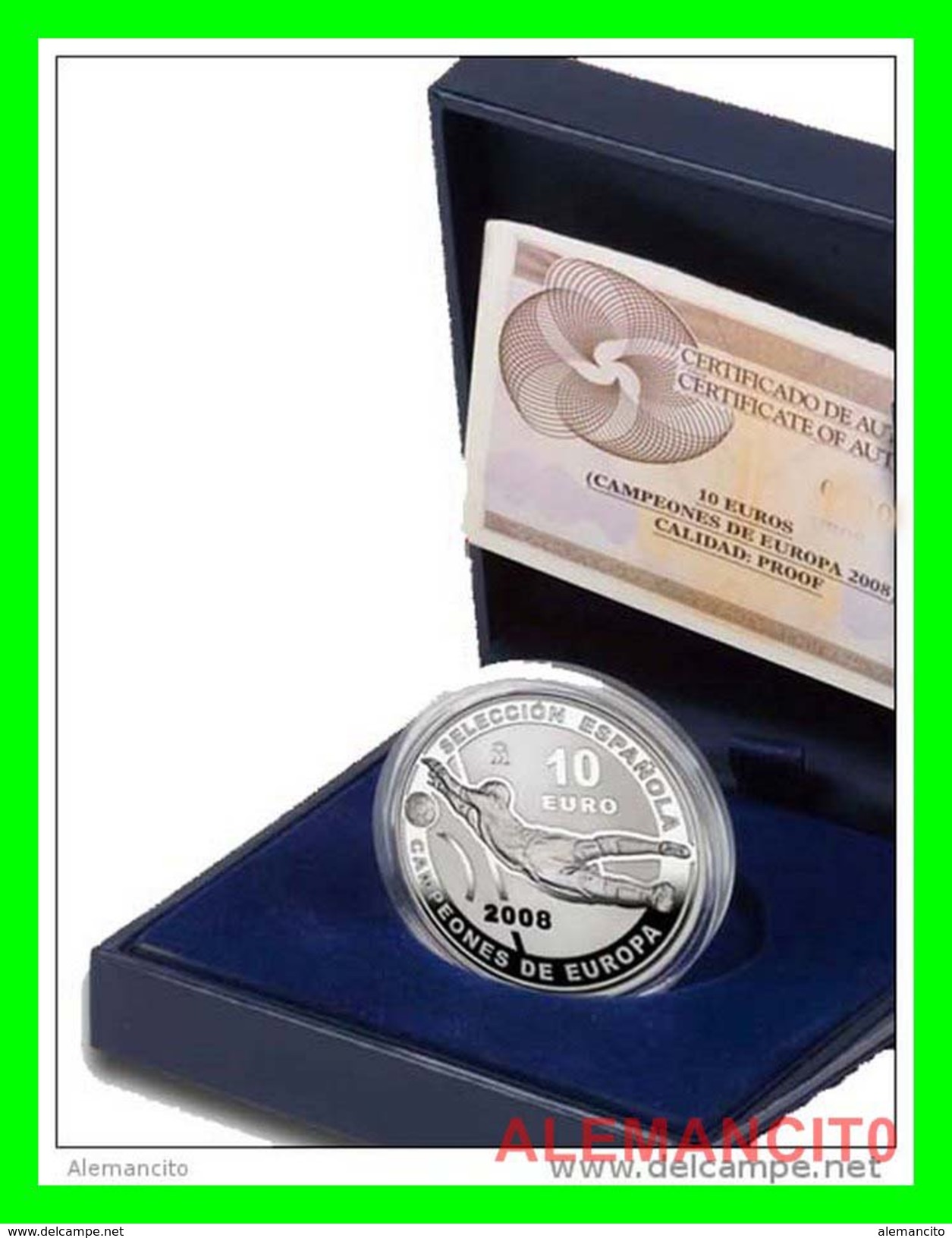 MONEDA ESPAÑA 2008 - CAMPEONES DE EUROPA 2008  10 EUROS PLATA PROOF - España