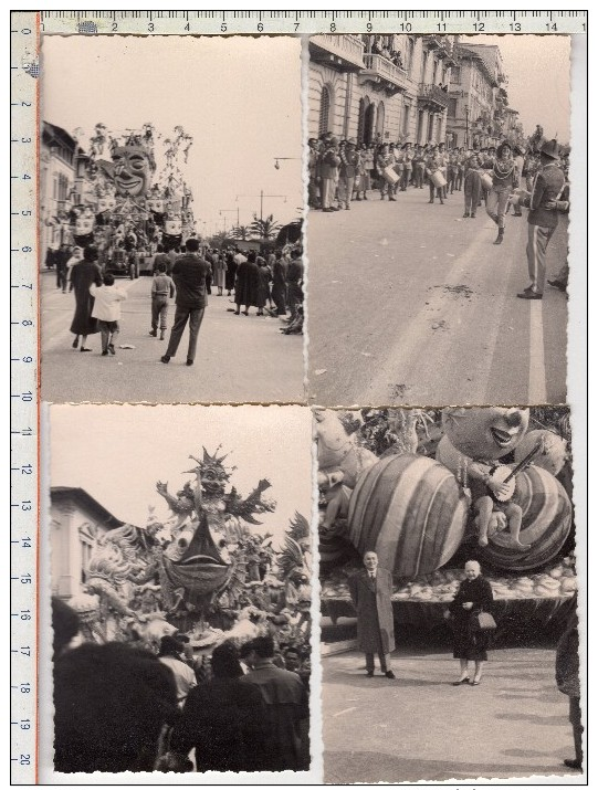 CARNEVALE DI VIAREGGIO 1957 - 11 FOTOGRAFIE ORIGINALI - Luoghi