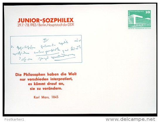 KARL-MARX-ZITAT DDR PP18 D2/002 Privat-Postkarte Berlin 1983  NGK 3,00 € - Karl Marx