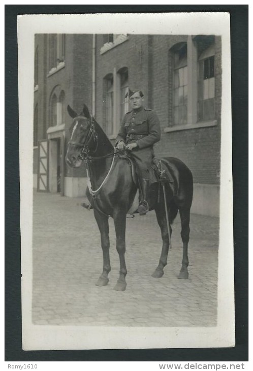 Camp D'Elsenborn. Soldat à Cheval. Phot-carte. Recto/verso. - Elsenborn (camp)