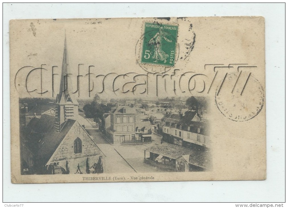 Thiberville (27) : Vue Générale Sur La Place De L´église  En 1913 PF - Autres & Non Classés