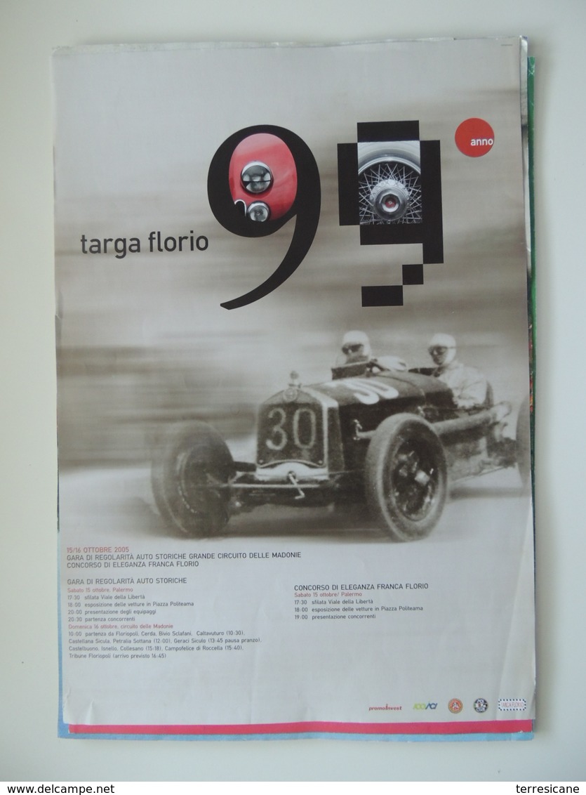 X MANIFESTO ORIGINALE 99 ANNO TARGA FLORIO AUTOSTORICHE 2005 ALFA ROMEO 33X48 B1 - Car Racing - F1