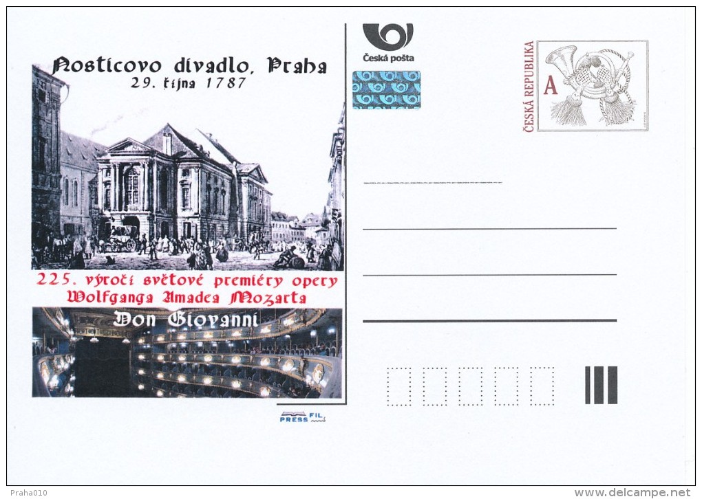 Czech Rep. / Postal Stat. (Pre2012/58) 225th Anniversary Of The World Premiere Of The Opera "Don Giovanni", W. A. Mozart - Postcards