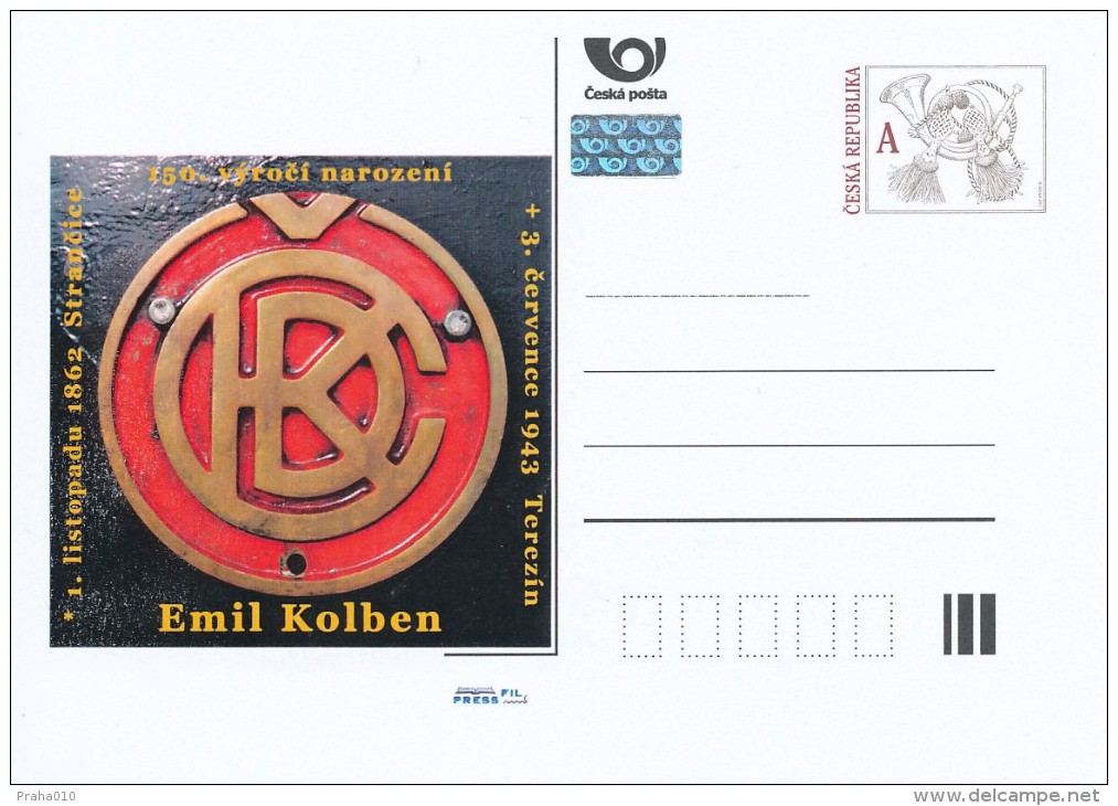 Czech Rep. / Postal Stat. (Pre2012/60) Emil Kolben (1862-1943 Theresienstadt) Engineer And Entrepreneur; Company CKD - Jewish