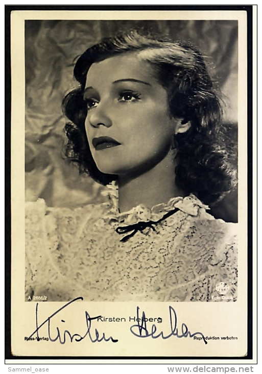 Autogramm Kirsten Heiberg Handsigniert  -  Portrait  -  Schauspieler Foto Nr. A 2688/2 Von Ca.1940 - Autographes