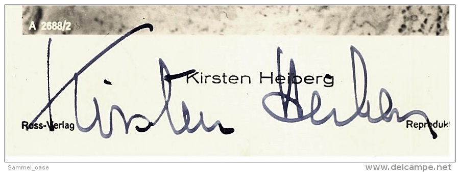 Autogramm Kirsten Heiberg Handsigniert  -  Portrait  -  Schauspieler Foto Nr. A 2688/2 Von Ca.1940 - Autographs