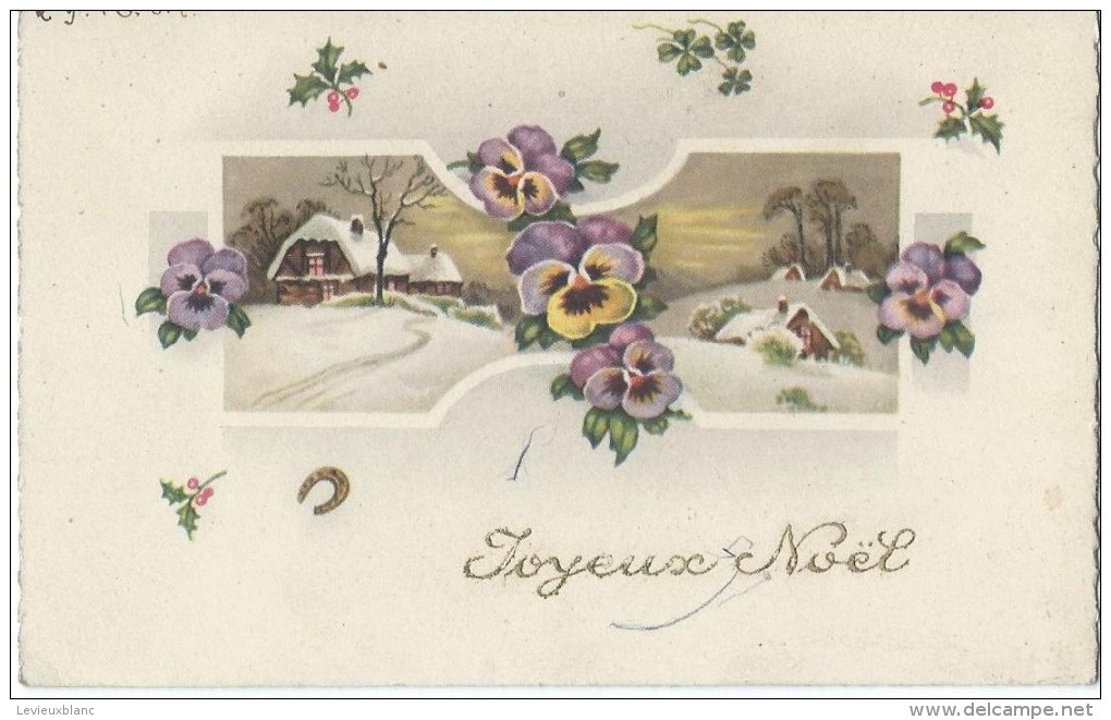Carte  De "Joyeux Noël"/Maison Sous La Neige Avec Pensées/Vaucresson/S & O/ 1942   CVE43 - Otros & Sin Clasificación