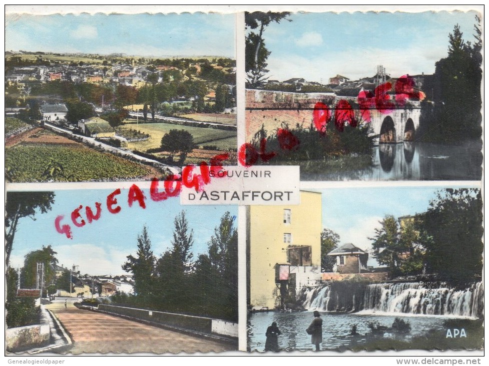 47 - ASTAFFORT - VUE GENERALE- LE PONT NEUF- ARRIVEE D' AGEN- LE GERS ET LA CHAUSSEE - Astaffort