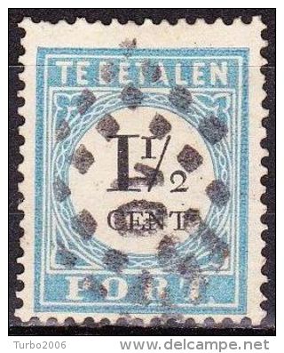 1881-1887 Portzegels Lichtblauw / Zwart Cijfer : 1½ Cent NVPH  P 4 B III - Postage Due