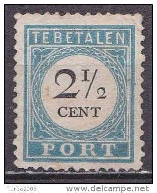 1881-1887 Portzegels Lichtblauw / Zwart Cijfer : 2½  Cent NVPH  P 5 B II (*) Met Plaatfout Streepje - Impuestos