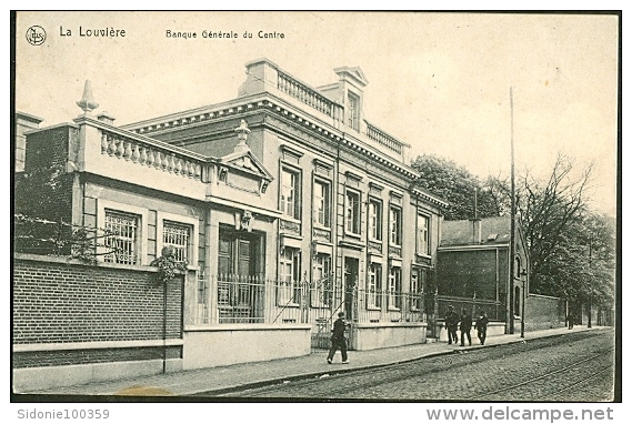 Belgique CP La Louvière (Banque Générale Du Centre)  Expédiée Vers Anvers En 1913 - La Louvière