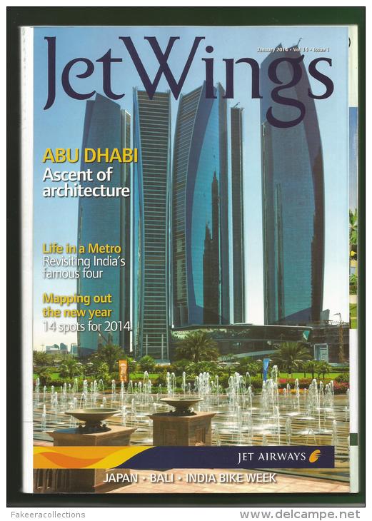 Jet Airways 9W - Jet Wings Inflight Magazine , January 2014 -  As Scan - Inflight Magazines