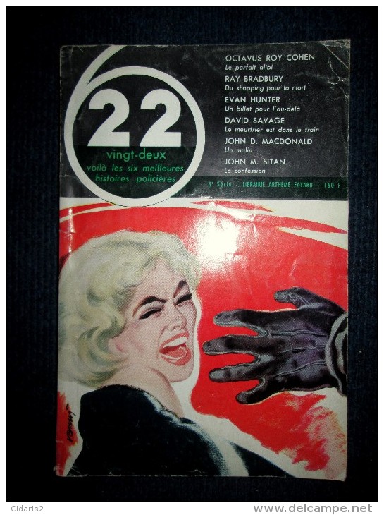 "22" (VINGT DEUX VOILA Les 6 MEILLEURES HISTOIRES POLICIERES)#3 Polar Policier COHEN BRADBURY HUNTER SAVAGE SITAN 1958 ! - Arthème Fayard - Autres