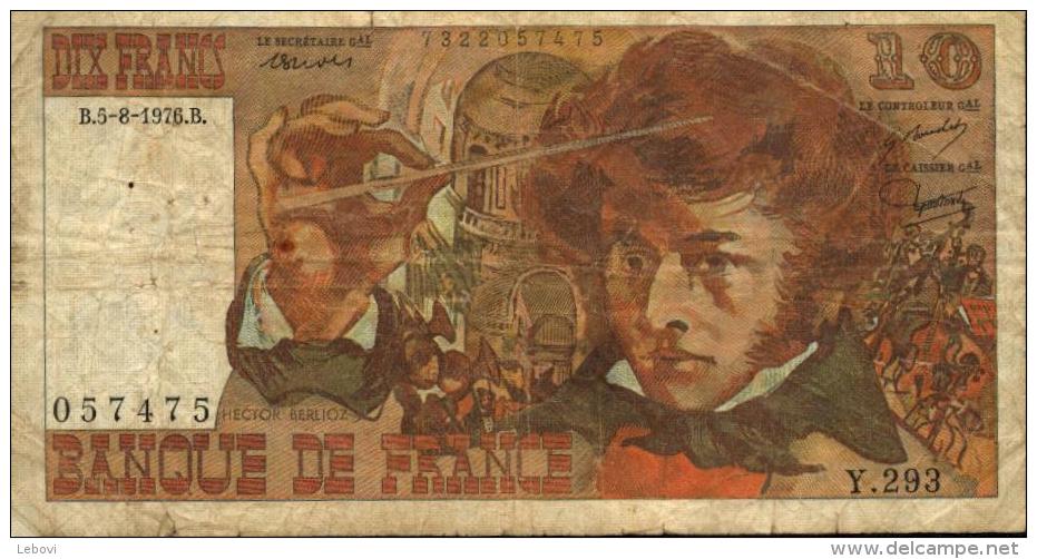 FRANCE  10 Francs 1976 (Berlioz) - 10 F 1972-1978 ''Berlioz''