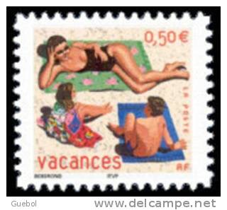 France Autoadhésif ** N°   35 Au Modèle 3578 - Vacances 03 - Mère Et Enfants Sur Leur Serviette De Plage - Unused Stamps