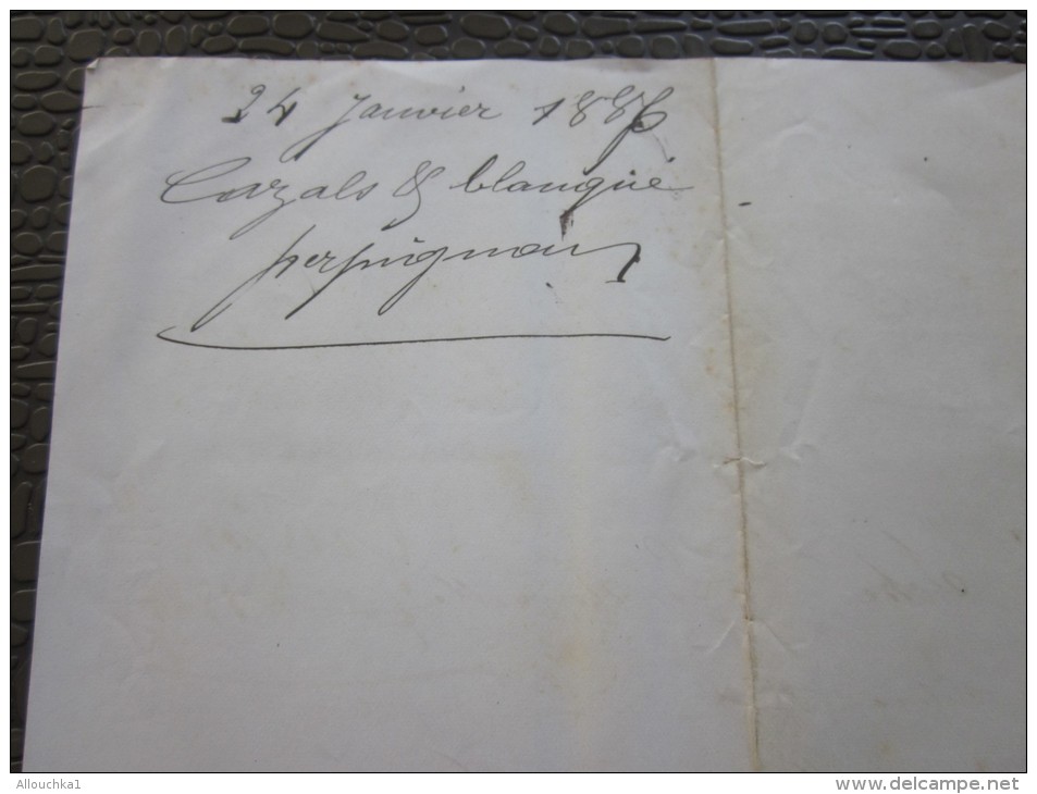 PERPIGNAN 24 Jan 1886 Facture à En-tête Commerciale Illustration-Mercerie Bonneterie Cazals-Blanque D. Articles De Paris - 1800 – 1899