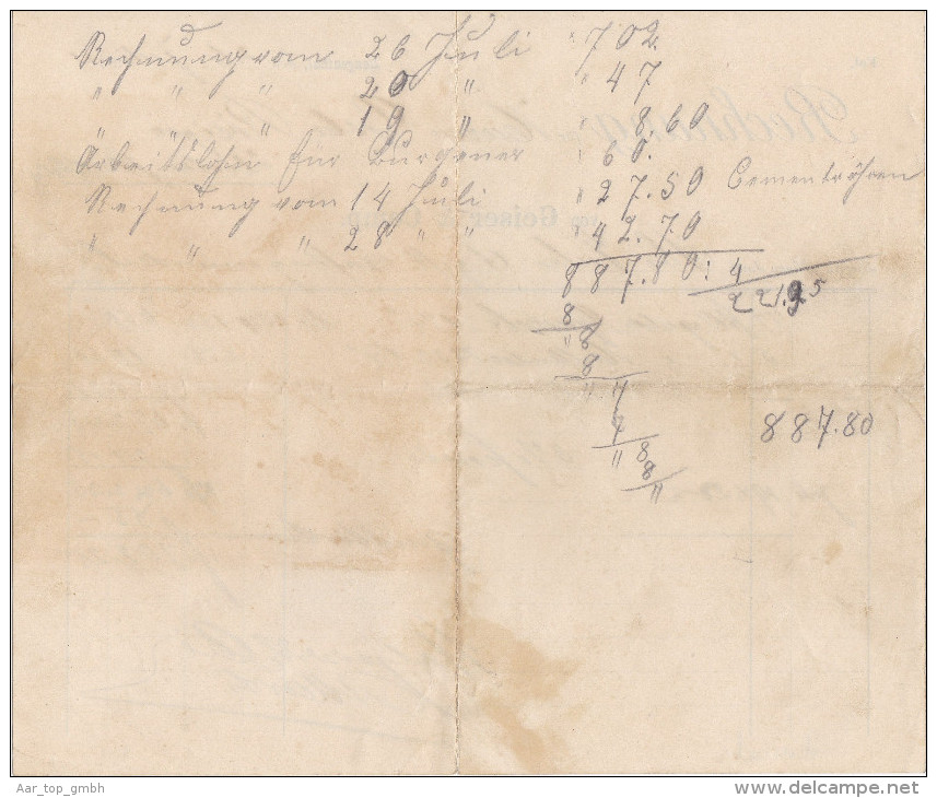 Heimat BE LANGENTHAL 1904-07-26 Lieferschein E.Geiser & Comp. Mit 10C. Steuermarke Kanton Bern - Fiscale Zegels