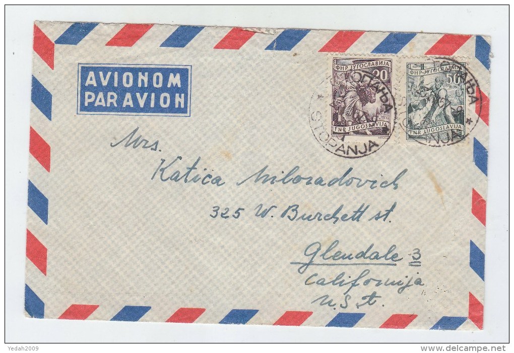 Yugoslavia/USA AIRMAIL COVER 1957 - Aéreo