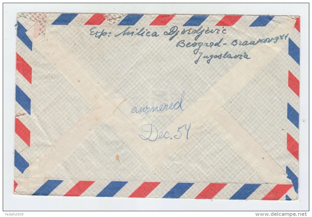 Yugoslavia/USA AIRMAIL COVER 1957 - Aéreo