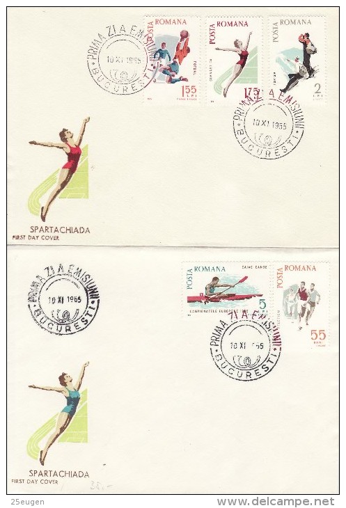 ROMANIA 1965   MICHEL NO 2452-56  FDC - Brieven En Documenten