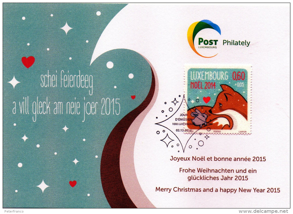 2014 Lussemburgo - Auguri 2014 Dalle Poste Lussemburghesi - Storia Postale