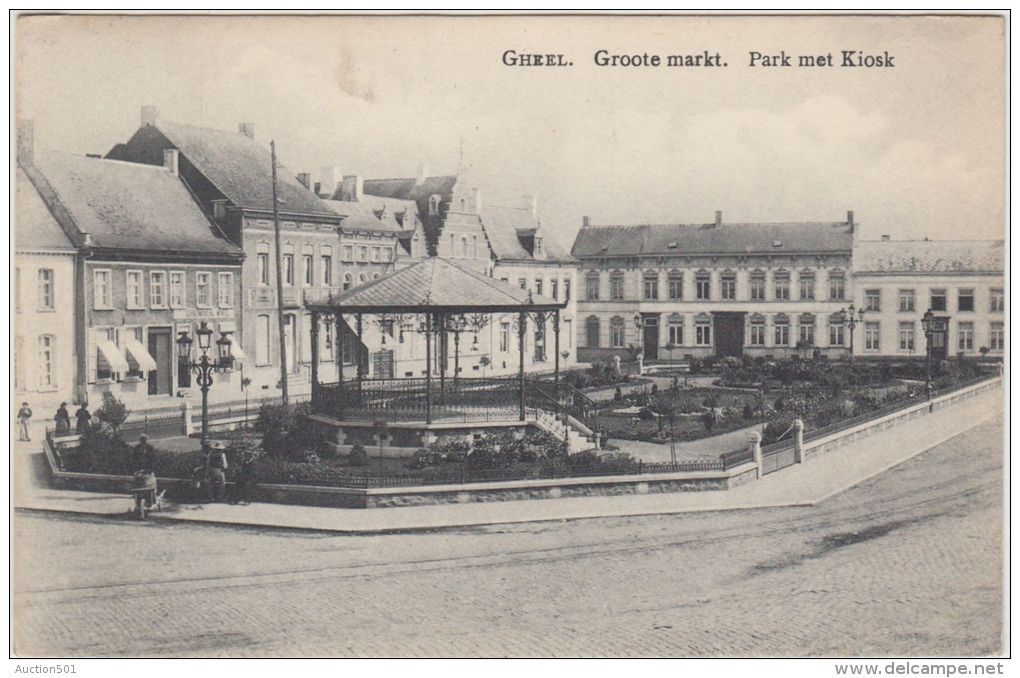 23682g  PARK Met KIOSK - GROOTE MARKT - KIOSQUE à MUSIQUE - Gheel - 1911 - Geel