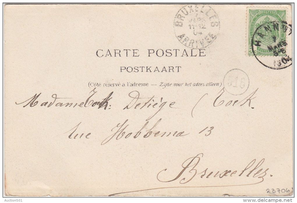 23706g  MARCHE Aux PORCS - ATTELAGE - Hannut - 1904 - Hannut