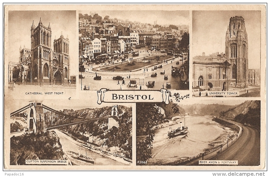 GB - Br - Bristol - Multiview : River Avon &amp; Portway, Clifton Suspension Bridge, Cathedral, City Center... - N° K506 - Bristol