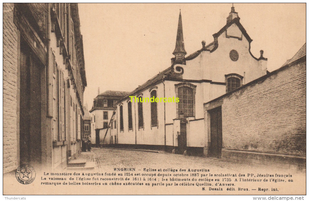 CPA  ENGHIEN  EGLISE ET COLLEGE DES AUGUSTINS - Edingen