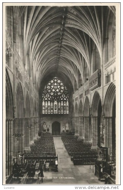 The Nave Looking West, Exeter Cathedral - Exeter