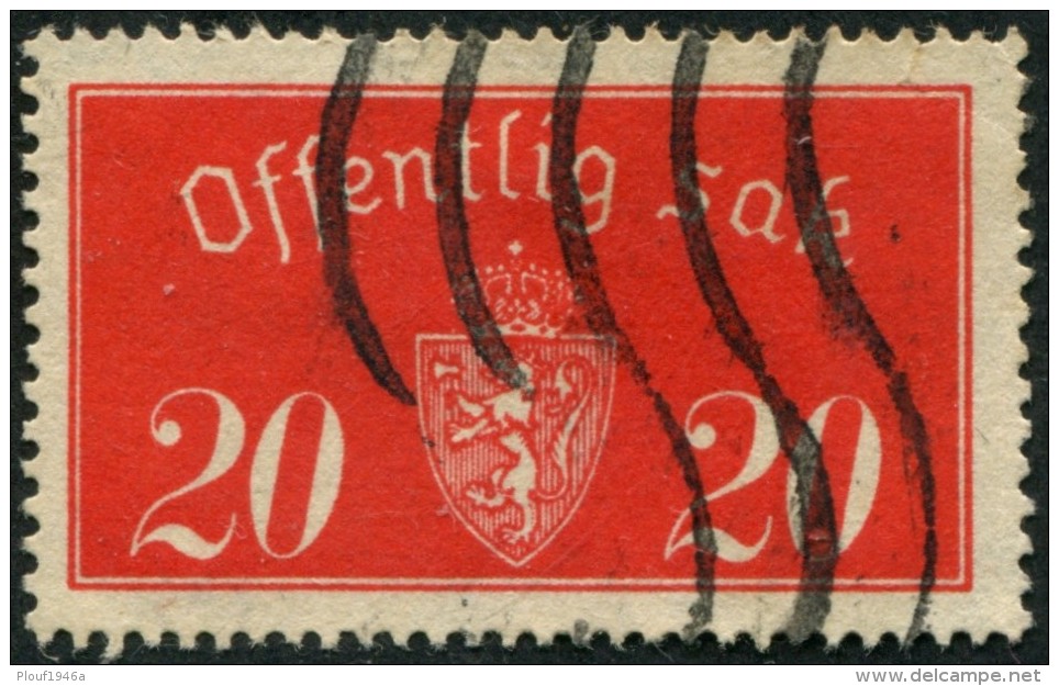 Pays : 352,02 (Norvège : Haakon VII)  Yvert Et Tellier N°:  S   14 (A) (o) - Oficiales
