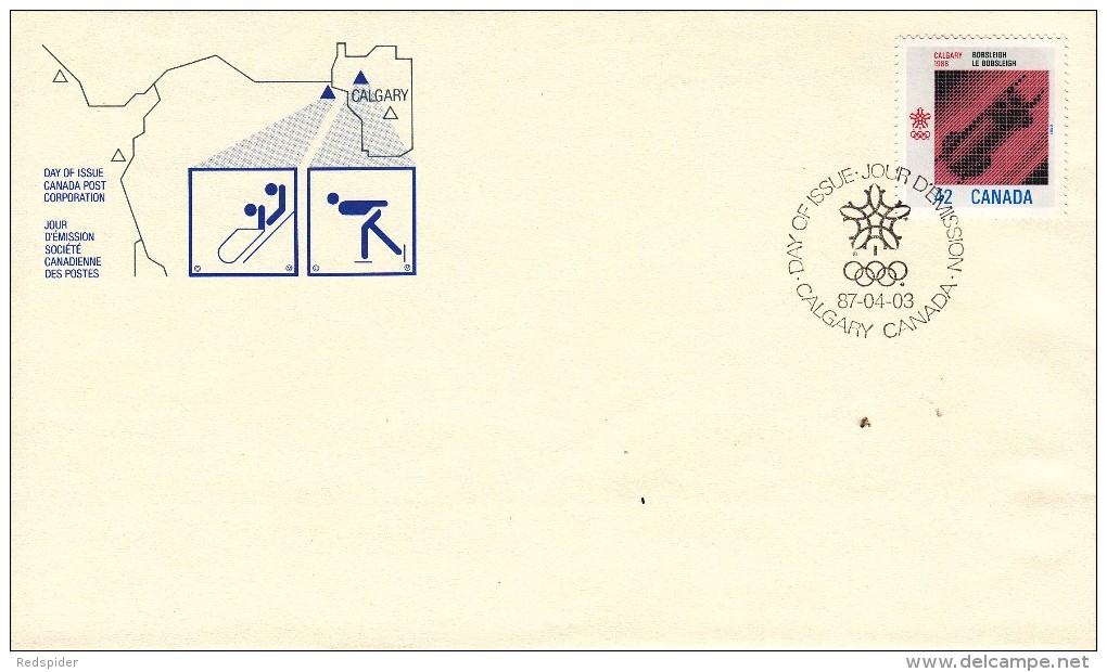 OLYMPISCHE SPIELE-OLYMPIC GAMES, Canada, 1988, Special Postmark !! - Inverno1988: Calgary