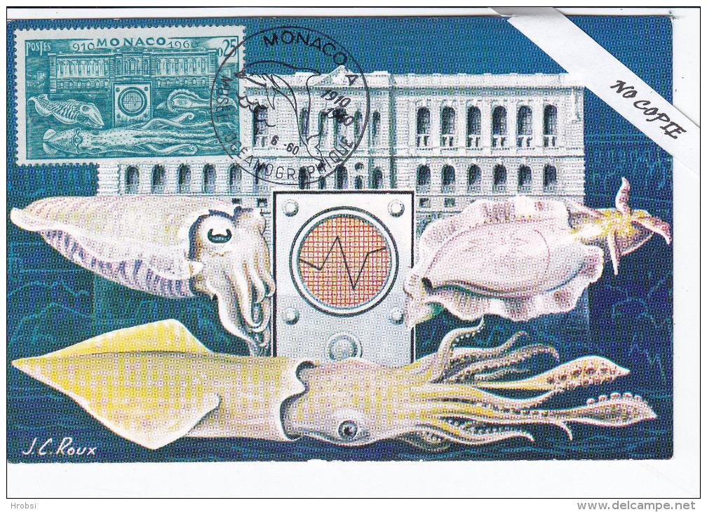 Carte Maximum Monaco, Musee Oceanographique, 1960 - Lettres & Documents