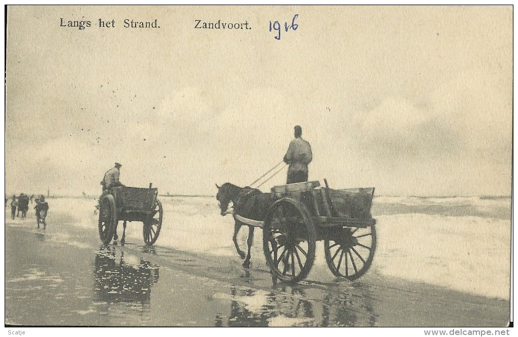 Zandvoort.  -  Langs Het Strand;  1916 Naar Amsterdam - Zandvoort