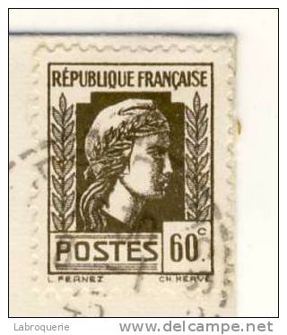 FRA - MARIANNE 60c. SEUL SUR LETTRE - 1944 Coq Et Marianne D'Alger