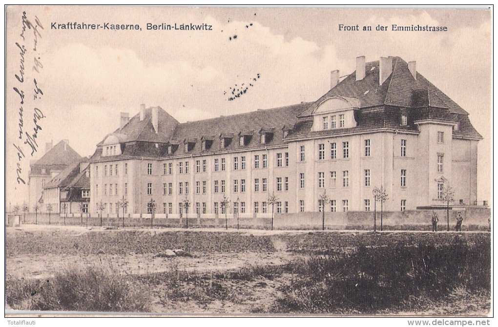 BERLIN Lankwitz Kraftfahrer Kaserne Front An Der Emmichstrasse Feldpost 7.4.1918 Gelaufen - Lankwitz