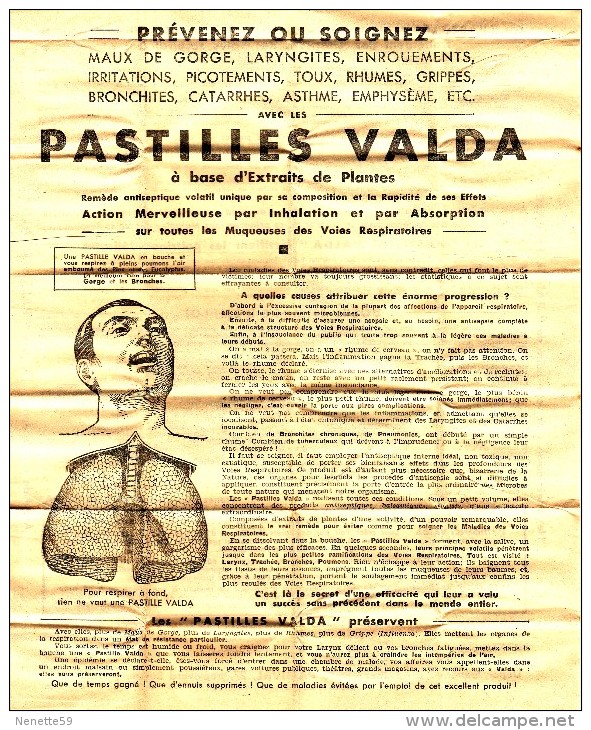 PUBLICITE ANCIENNE - Pastilles VALDA - Pub Qui Se Trouvait Dans Les Boites De Pastilles TBE - Publicités