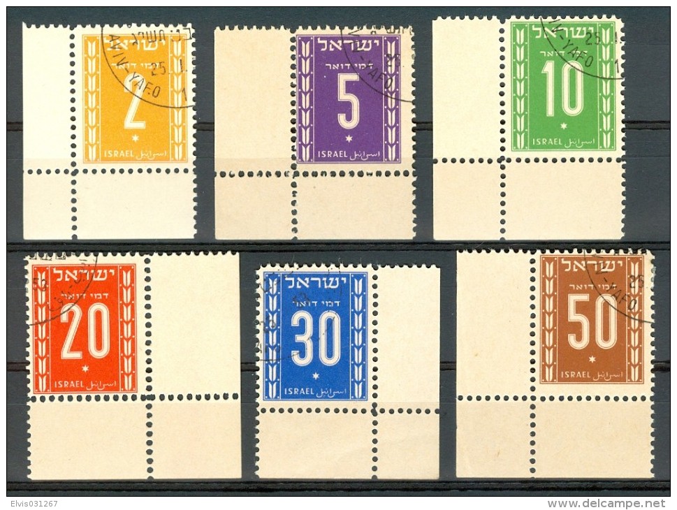 Israel - 1949, Michel/Philex No. : 6-11, - Portomarken - Cancelled - Nice Gum - *** - Full Tab - Neufs (sans Tabs)