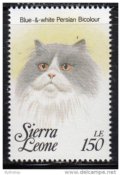 Sierra Leone MNH Scott #1644g 150le Blue & White Persian Bi-colour  - Cats Of The World - Sierra Leone (1961-...)