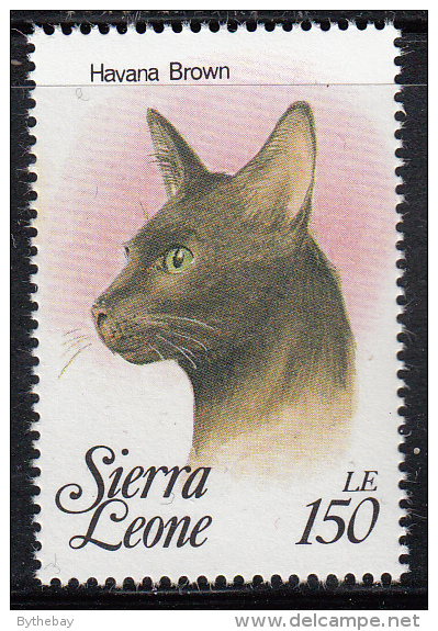 Sierra Leone MNH Scott #1644h 150le Havana Brown  - Cats Of The World - Sierra Leone (1961-...)